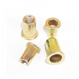 China Carbon Steel Threaded Rivet Nuts Zinc Plated M6 Knurled Body With Flat Head supplier