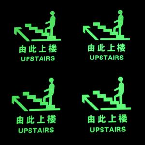 China Aluminum Luminous Safety Warning Upstairs Signs Photoluminescent Safety Products supplier
