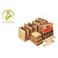 China Custom Logo Printed Cheap Eco Recycle Take Away Food Packaging Brown Craft Paper Bag With Handles on sale