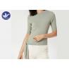 Half Sleeves Women's Cotton Pullover Sweaters Band Decoration On Welt Top