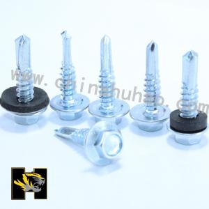 China fastener 4.8*20mm galvanized hex flange head self drilling screw supplier
