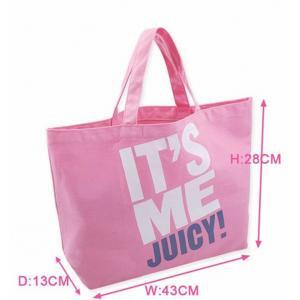 China Pink Printed Canvas Tote Bags Ladies Cotton Handbags for Ladies Supermarket supplier