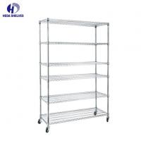 China Rack Black Metal Wire Shelving 5 Shelf Wire Rack With Wheels 12 X 30  48x18x72 on sale