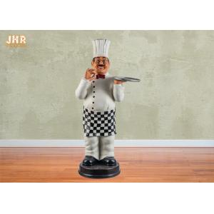 China Smiling Fat Polyresin Chef Statue Resin Chef Sculpture French Chef Figurine Statue White supplier