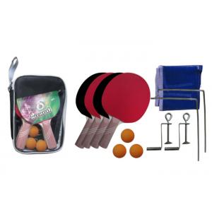 Ping Pong Paddles Pimple In Rubber , Table Tennis Ball Simple Post Net With PVC Bag