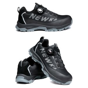 BOA Rotating Button Work Shoes with Kevlar Midsole and MD Sole for Breathable Comfort in Construction Safety Shoes