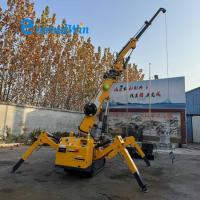 China Yellow Color Engine Type 3ton Construction Mini Spider Crane With Fly Jib on sale