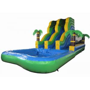 Summer 2017 palm trees inflatable water slide on sales inflatable single slide with water pool