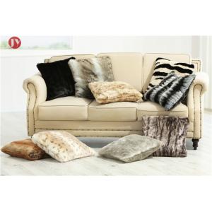 thick and soft pile 100% animal-free double sides home Faux Fur Pillows ,faux rabbit taupe,18inch*18inch