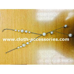 China 18&quot; collier perlé en plastique de perle/argent rond, collier de perle blanche wholesale