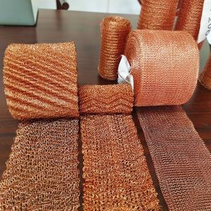 High Purity Copper Knitted Wire Mesh Soft Cutting 4mm X 5mm Hole Diameter