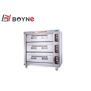 China Three Decks Commercial Gas Bread Ovens , Economic Gas Power Commercial Bread Baking Oven supplier