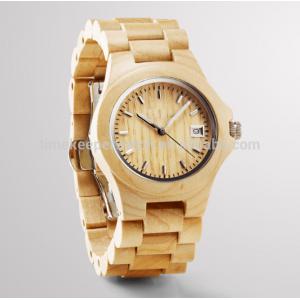 Ebony timber , wood band watches with date function,noctilucent hands can see from dark .
