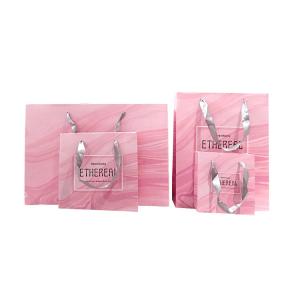 Waterproof Pink Boutique Printed Paper Gift Bags 8x4x10 odm