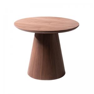 Creative Walnut Combo Round End Table Original Wood Grain Finish Low Coffee Table