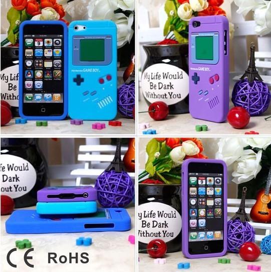 Blue Fun Game Consoles Style Silicone iPhone 5 Protective Case With Anti - Shock Function