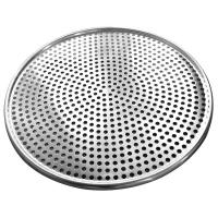 China 8 inch aluminium tray manufacturer aluminum tray circle holes metal oven pizza tray perforated pizza mold on sale