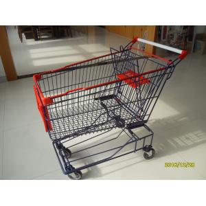 China Asian Style Wire Shopping Carts , 150L Flat Wheeled Shopping Trolley For Adult Use supplier