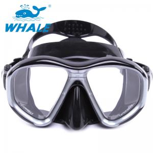 China Tempered Glass Diving Mask with Silicon Mouth Piece , Crystal Clear View supplier