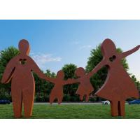 China Public Garden Park Metal Art Corten Steel Family Figure Sculpture on sale