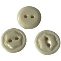 China Plastic Resin Hexagon Buttons Snow White With Two Hole In 28L Apply For Sewing Shirt on sale