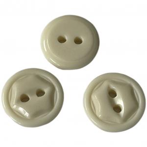 Plastic Resin Hexagon Buttons Snow White With Two Hole In 28L Apply For Sewing Shirt