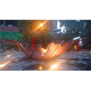 China Boat Metal Leaf Sculpture Custom Hollow Garden Landscape Statues supplier