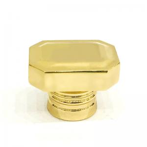 China Classic Zinc Alloy Gold Plating Rectangle shape Metal Zamak Perfume Bottle Cap supplier