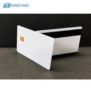 China SLE4442 Pearl Chip Blank Magstripe Cards W HiCo 2 Track Silver Mag Stripe supplier