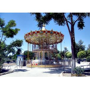 24/36 Seats Double Decker Carousel , Carnival Horse Ride For All Parks