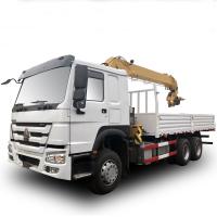 China 12 Span Mounted Crane Boom Truck / HOWO 4x2 290hp 15 Ton Hydraulic Arm Truck on sale