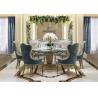 New italian Luxury Dinner Room Marble Top Wooden Carved Elegant Round Dining