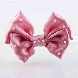 China Headband Baby Girl Hair Accessory Ribbon Bow Customiazed Size With Pearl supplier