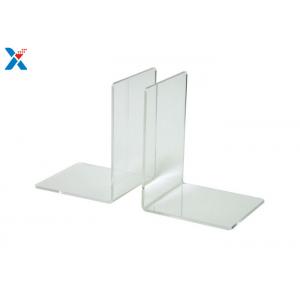 Eco Friendly Clear Acrylic Bookends , Acrylic Book Stand Organizer For Book Displaying