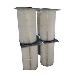 China Galvanized Square Cap HEPA Pleated Polyester Air Filter Cartridge with 1 Year Warranty and 5kg Weight wholesale