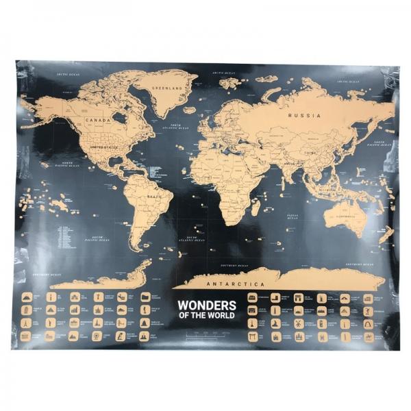 Potable Offset Printing Scratchable Map Of The World