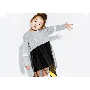 Latest Kids Girls Clothes Number Printing Mesh Stitching Girls Winter Dresses