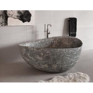 China Granite Juparana Grey Natural Stone Bathtub Standard Size 160 X 90 Cm For Bathroom supplier