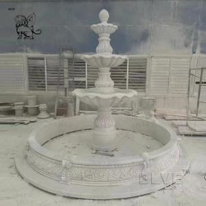 Marble Waterfall Fountain Outdoor White Stone Out Door Water Fountain Italian Garden Decoration Large
