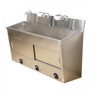 China Hospital Stainless Steel Surgeon Type Wash Basin , Knee Operated Hand Wash Sink supplier