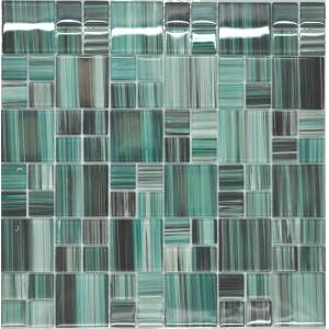 Special green color mosaic glass tiles for sale