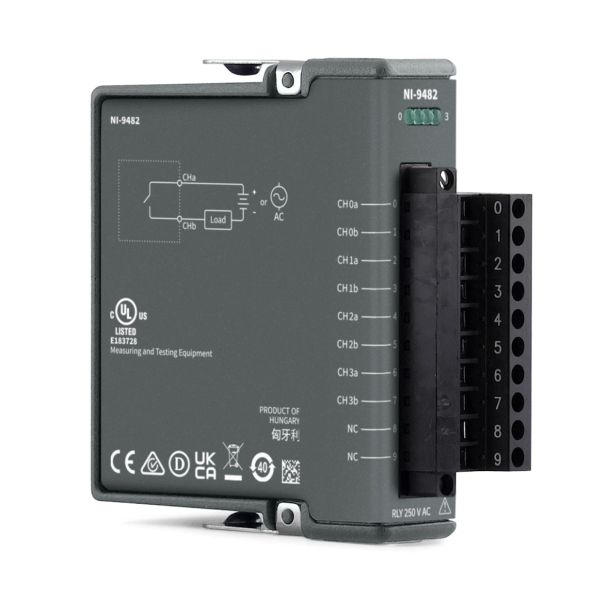 National Instruments NI-9482 C Series Relay Output Module with 4 Digital Output Channels and 30 VDC 60 VDC Switching