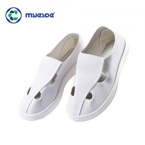 China esd protection shoes Pu White blue Shoes Anti-static Esd Pu Esd Cleanroom Shoes With 4 Holes Welcro cleanroom esd shoes supplier