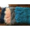 Mongolian fur pillow TIBETAN MONGOLIAN SHEEPSKIN FUR CUSHION BLACK - 45cm