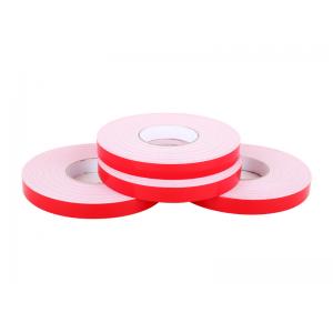 China Solvent Glue PE Foam Double Sided Self Adhesive Tape Red Silicon Paper No Printing supplier