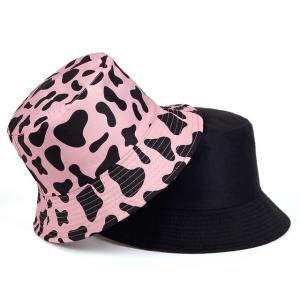 China Fashion Summer Cotton Bucket Hat Cow Striped Print Hip Hop Panama Cap supplier