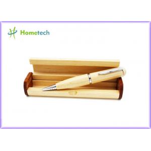 China Maple Wood Pen USB Flash Drive Recorder , Laser Pointer Ball Pen Bulk USB Memory Drive supplier