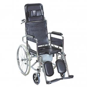 609GCU High Back Reclining Wheelchair Elevating Footrest Foldable