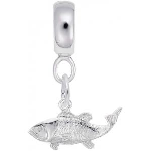 925 Sterling Silver Fish Charm Dangle Beads for Bracelets & Necklaces