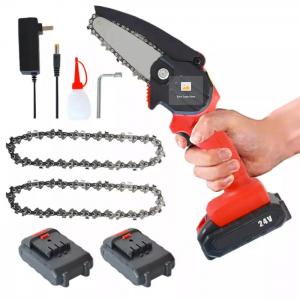 6 Inch 300W Battery Portable Chain Saw Machine Handhold Electric Wood Cutting Cordless